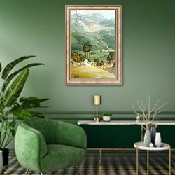 «Ambleside, 1786» в интерьере гостиной в зеленых тонах