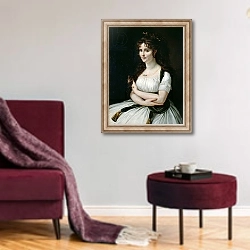 «Madame Pasteur» в интерьере гостиной в бордовых тонах