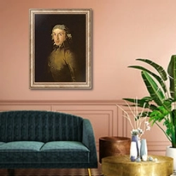 «Portrait of Leandro Fernandez de Moratin» в интерьере классической гостиной над диваном