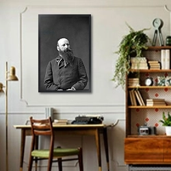 «Vasily Vereshchagin» в интерьере кабинета в стиле ретро над столом