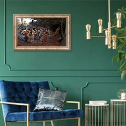 «The Pied Piper of Hamelin 1» в интерьере в классическом стиле с зеленой стеной