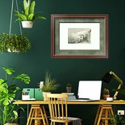 «Verona 3» в интерьере кабинета с зелеными стенами