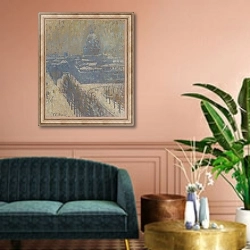 «Les Invalides, Paris» в интерьере классической гостиной над диваном