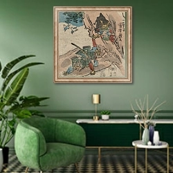 «Ishibashi yama» в интерьере гостиной в зеленых тонах
