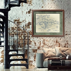 «Siege of Sevastopol 1» в интерьере двухярусной гостиной в стиле лофт с кирпичной стеной
