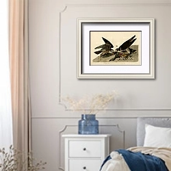 «Great-footed Hawk» в интерьере спальни в стиле прованс с синими деталями