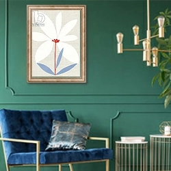 «Printed Daisy» в интерьере в классическом стиле с зеленой стеной