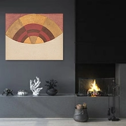 «Demi-cercle» в интерьере гостиной в стиле минимализм с камином