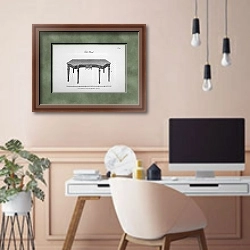 «Дизайнерский стол» в интерьере кабинета в бежевых тонах