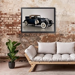 «Chrysler CD Deluxe Eight Roadster '1931–32» в интерьере гостиной в стиле лофт над диваном