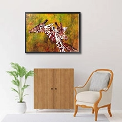 «Giraffe, 1997» в интерьере в классическом стиле над комодом