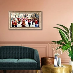 «Traditional Wedding, 1997» в интерьере классической гостиной над диваном