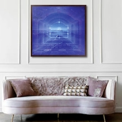 «Through Crystal Worlds» в интерьере гостиной в классическом стиле над диваном