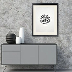 «The circles. Ring 10» в интерьере в стиле минимализм над тумбой