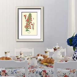 «Cardinal Flower (Lobelia Cardinalis)» в интерьере столовой в стиле прованс над столом