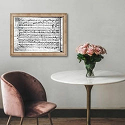 «Trio in G major for violin, harpsichord and violoncello 1786 3» в интерьере в классическом стиле над креслом