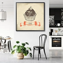 «Иллюстрация с кексом» в интерьере современной светлой кухни