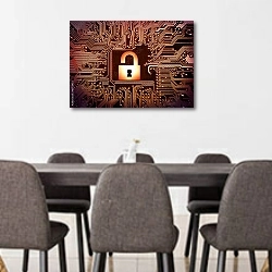 «Кибер безопасность» в интерьере переговорной комнаты в офисе