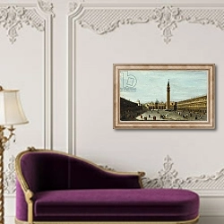 «The Piazza San Marco, Venice looking East,» в интерьере в классическом стиле над банкеткой