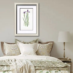 «Iris Sintenisii and Iris spuria» в интерьере спальни в стиле прованс над кроватью
