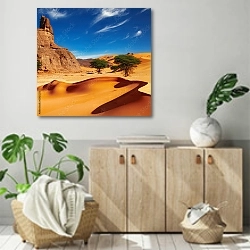 «Пустыня Сахара, Алжир» в интерьере современной комнаты над комодом