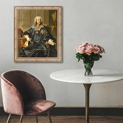 «Marc-Pierre de Voyer-de-Paulmy Count of Argenson» в интерьере в классическом стиле над креслом