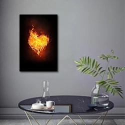 «Пожар в сердце» в интерьере современной гостиной в серых тонах