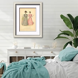«La Mode Illustre #7» в интерьере спальни в стиле прованс с голубыми деталями