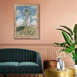 «Этюд на природе» в интерьере классической гостиной над диваном