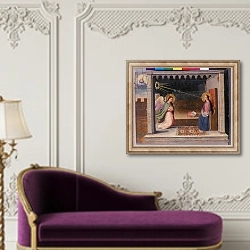 «The Annunciation, c.1500» в интерьере в классическом стиле над банкеткой