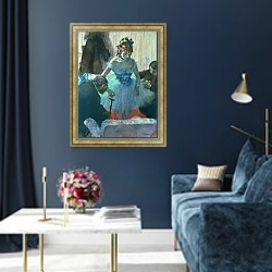 «Dancer in her dressing room» в интерьере в классическом стиле в синих тонах