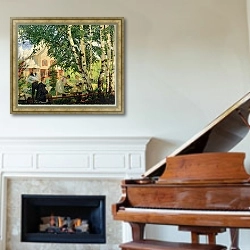 «At Home, 1914-18» в интерьере классической гостиной над камином