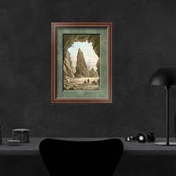 «Needle Rock Cavern--Jersey» в интерьере кабинета в черных цветах над столом