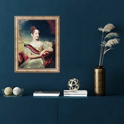 «Portrait of Dona Maria II» в интерьере в классическом стиле в синих тонах