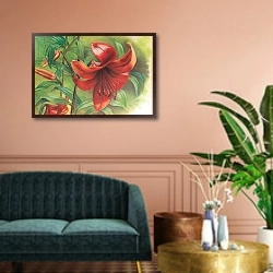 «Lilium, 2017» в интерьере классической гостиной над диваном