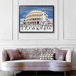 «Royal Albert Hall, London» в интерьере гостиной в классическом стиле над диваном