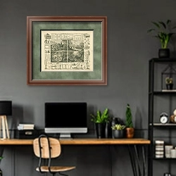 «Iconographic Encyclopedia: охота» в интерьере кабинета с серыми стенами