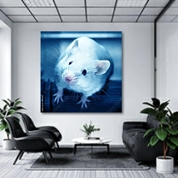 «Лабораторная мышь» в интерьере холла офиса в светлых тонах