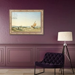 «A Fresh Breeze off the Coast of Scotland, 1854» в интерьере в классическом стиле в фиолетовых тонах