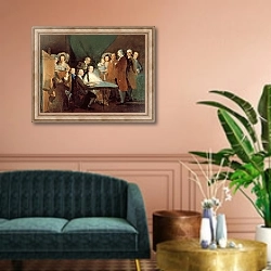 «The Family of the Infante Don Luis de Borbon, 1783-84» в интерьере классической гостиной над диваном