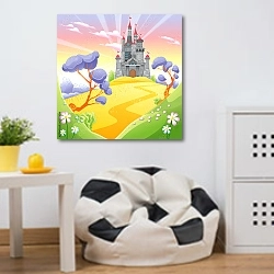 «Таинственный замок» в интерьере детской комнаты для маленького футболиста