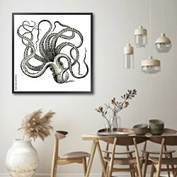 «Осьминог (Octopus vulgaris)» в интерьере столовой в стиле ретро