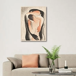 «Embrace» в интерьере современной светлой гостиной над диваном