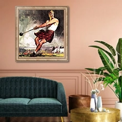 «Throwing the hammer» в интерьере классической гостиной над диваном