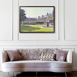 «Place des Vosges, Paris» в интерьере гостиной в классическом стиле над диваном