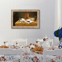 «Трубка и табак» в интерьере кухни в стиле прованс над столом с завтраком