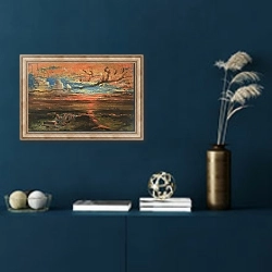«Sunset at Sea after a Storm» в интерьере в классическом стиле в синих тонах