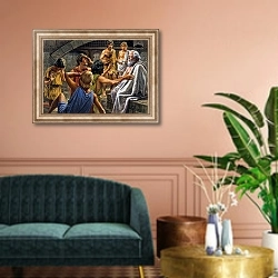 «Socrates» в интерьере классической гостиной над диваном
