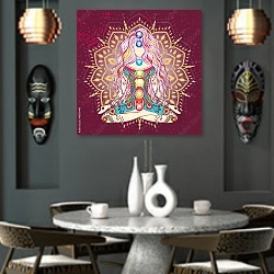 «Медитация 2» в интерьере в этническом стиле над столом