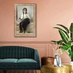 «La couturiere» в интерьере классической гостиной над диваном